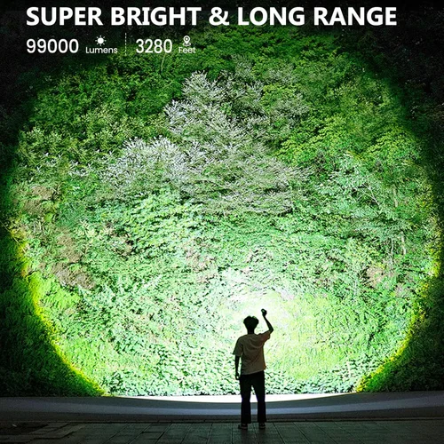 Miniatura 2 de Paquete de 3 linternas recargables de alto lúmenes, 99,000 lúmenes, linterna LED súper brillante, potente luz de flash con 5 modos, linternas