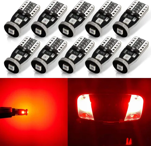 Miniatura 9 de AUTOGINE - 10 unidades de focos LED T10 W5W 194 168 175 2825, sin error, súper brillantes, color amarillo ámbar, con chipset 3030, para luz