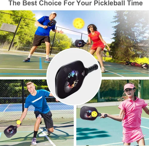 Miniatura 8 de niupipo Pickleball Paddles Set of 2/4/1, USAPA Approved Carbon Fiber & Fiberglass Hybrid, Easy Power, Polypropylene Honeycomb Core, Cushioned 4.72