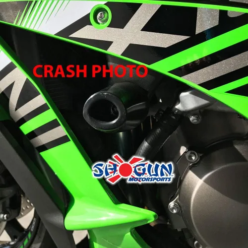 Miniatura 5 de Shogun Kawasaki ZX10 ZX10R ZX10RR 2016 2017 2018 2019 2020 2021 2022 2023 Negro Deslizadores de marco sin corte para modelos ABS y no ABS – 750-4959