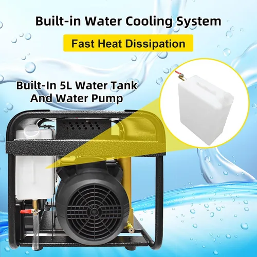 Miniatura 3 de TUXING Compresor PCP de 4500 PSI, compresor de aire de buceo de alta presión, parada automática y purga automática, filtro de agua dual integrado