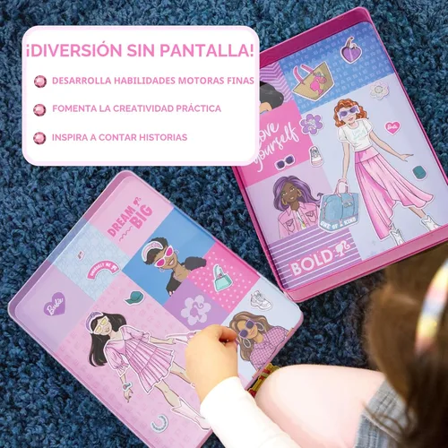 Miniatura 5 de Barbie D.I.Y. Juego magnético de 75 piezas, 3 muñecas magnéticas, manualidades para niños de 4 a 8 años, regalos de cumpleaños para niñas de 4 años