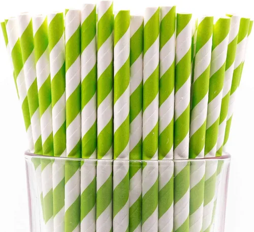 Miniatura 47 de Paquete de 150 pajitas de papel biodegradables con lunares rojos de 4 capas (compostables, no tóxicas, sin BPA)