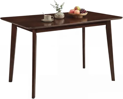 Miniatura 11 de Giantex Mesa de comedor para 4, mesa de cocina rectangular de madera de 48 pulgadas con patas de madera de goma maciza, mesa de comedor moderna