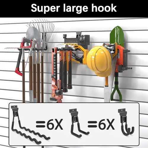 Miniatura 3 de 3-H, accesorios para pared de listones de 18 piezas, ganchos y perchas de pared de listones de múltiples tamaños, pared de listones resistente