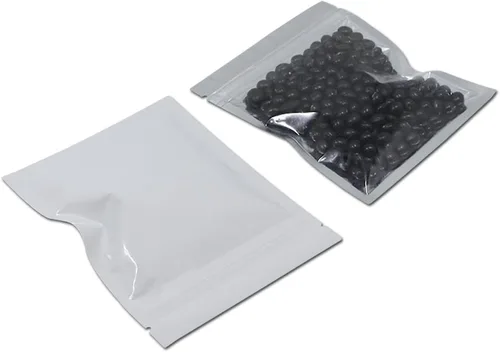 Miniatura 15 de FERENLI 100 unidades Bolsa de almacenamiento de alimentos Mylar con cierre de cremallera, bolsa de aluminio mate hermética con ventana frontal