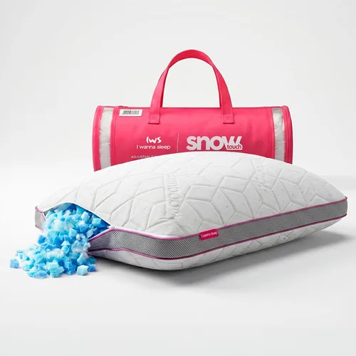 IWS I WANNA SLEEP SnowTouch® Almohada ajustable, soporte para el cuello, almohadas de cama tamaño Queen para dormir, espuma viscoelástica de corte