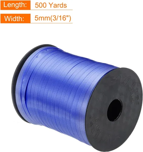 Miniatura 2 de PATIKIL Cinta rizadora de 500 yardas, cuerda metálica de 3/16 pulgadas para decoración de fiestas, envoltura de regalos, manualidades, azul Azul