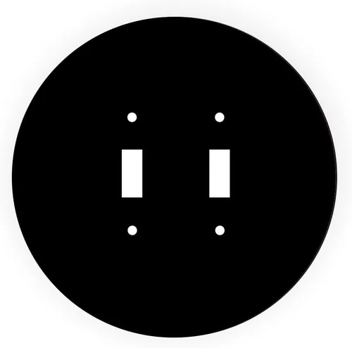 Miniatura 2 de Island Gifting - Diseño negro - Cubierta redonda para placa de interruptor de luz - Palanca doble