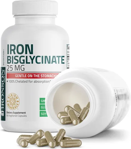 Miniatura 6 de Bronson Bisglicinato de Hierro 25 mg Suave para el Estómago, Apoya la Energía y la Producción Saludable de Glóbulos Rojos - Fórmula sin