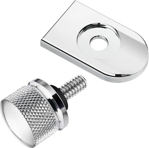 Miniatura 8 de Amazicha Cubierta de perilla de montaje de tornillo de lengüeta negra para Harley Touring 1996-2026