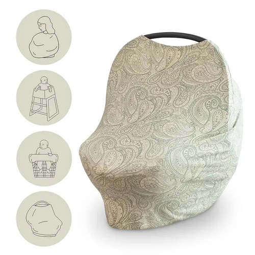 Miniatura 12 de mushie Funda para asiento de automóvil para bebé, transpirable y elástica, funda multiusos para lactancia, lactancia, silla alta, carrito de Dried