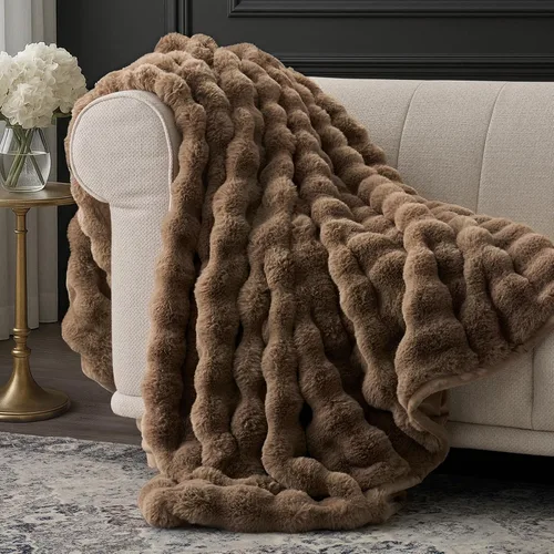 Miniatura 25 de EverGrace - Manta ultra suave de lujo, esponjosa, de pelo de conejo sintético, cálida y gruesa, para cama, reversible, para sofá, silla, color gris
