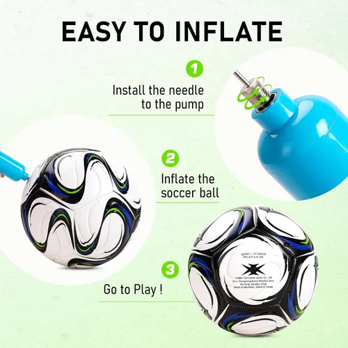 Miniatura 7 de Soccer Ball Size 5 Size 4 with Pump Deflated, Official Size and Weight Long-Lasting Soccer Ball for Youth Teens Adult, Indoor Outdoor Training