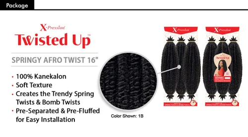 Miniatura 4 de ¡Ofertas de paquetes múltiples! Outre trenzado sintético – X Pression Twisted Up Spring Aro Twist 16