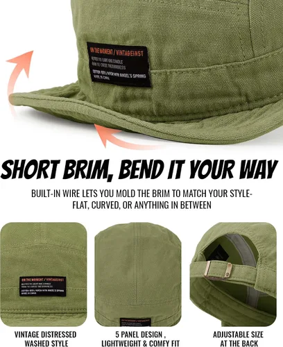 Miniatura 4 de Croogo Gorra de béisbol de ala corta de 5 paneles, gorras de camionero suaves, gorras de cadete de billetes cortos, gorras casuales de árbitro
