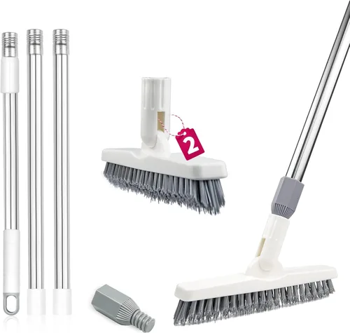 Miniatura 8 de 2 Pack Cepillo para lechada con mango largo, cepillo giratorio para limpieza de líneas de lechada - Cepillo limpiador de lechada con mango duradero