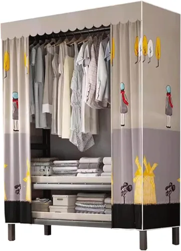 Miniatura 10 de large closets Large Closet Metal Frame Clothes Closet with Thick Cloth Cover Closet for Clothes Saves Space Portable Wardrobe Closet Space-saving