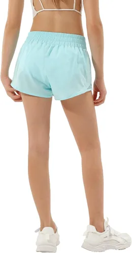 Miniatura 3 de Aurefin Pantalones cortos deportivos para niñas, pantalones cortos ligeros para correr para adolescentes, niñas, pantalones cortos deportivos