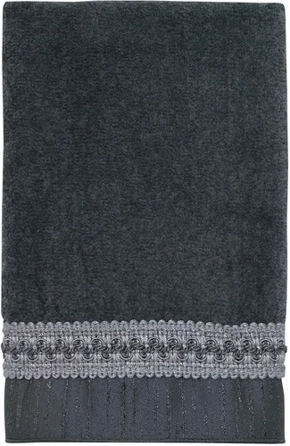 Avanti Linens Medallón - Colección de puños trenzados suaves, toalla de mano, granito
