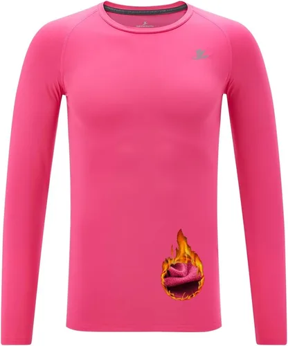 DEVOROPA Camiseta térmica de compresión para niños y jóvenes, camiseta interior de manga larga de forro polar para fútbol y béisbol