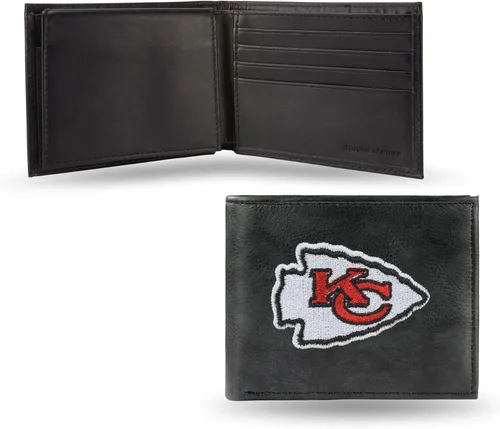 Miniatura 26 de Rico Industries Billetera de cuero bordada para hombre de la NFL
