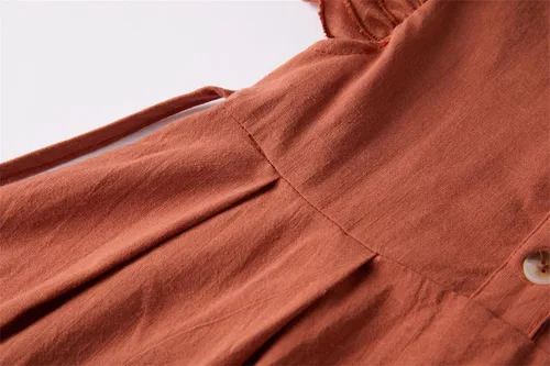 Miniatura 5 de Niyage Vestido sin mangas para niños pequeños, vestidos de fiesta casuales para niñas, de algodón, con lazo y lazo, vestido bohemio casual