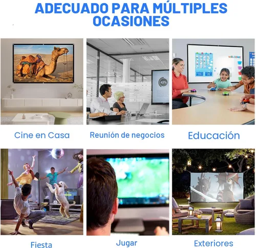Miniatura 8 de Pantalla de proyector, pantalla de proyección frontal trasera portátil plegable de 84 pulgadas, para interiores y exteriores, 4K 16:9 HD, pantalla