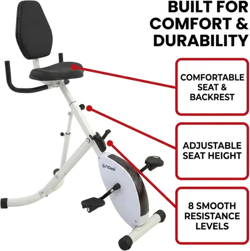 Miniatura 3 de FitDesk Escritorio de bicicleta de ejercicio de pie 3.0, entrenador de ciclismo de interior de altura ajustable con bandeja para portátil, Bicicleta