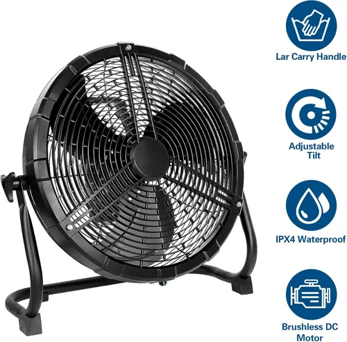 Miniatura 4 de BILT HARD Ventilador de nebulización portátil para exteriores de 12 pulgadas, ventilador de nebulización con batería desmontable de 15600 mAh