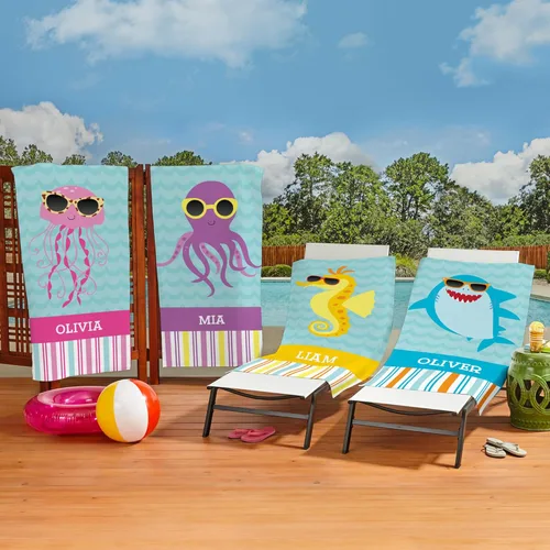 Miniatura 3 de Let's Make Memories - Toalla de playa personalizada para niños - Toalla de piscina única personalizada - Mezcla de algodón/poliéster - Tamaño Gafas