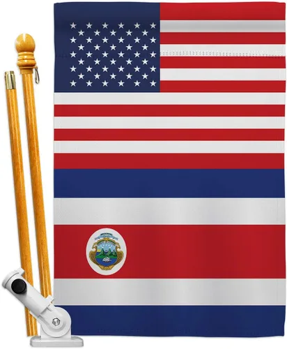 Bandera de la Amistad de la Copa Mundial de Costa Rica, Estados Unidos, para sala, arte de pared, mástiles para exteriores, patio, porche, césped,