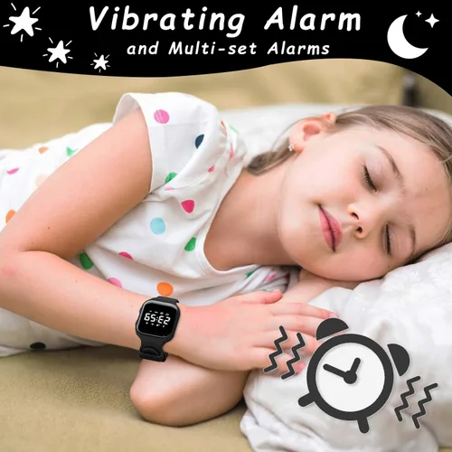 Miniatura 6 de GOLDEN HOUR Relojes deportivos digitales para niños con rastreador de fitness, reloj despertador, cronómetro, sin aplicación, regalos de cumpleaños