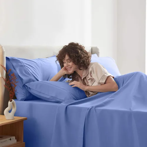 Miniatura 3 de Nestl Juego de sábanas extra profundas tamaño King, sábanas transpirables y refrescantes de 6 piezas, juego de ropa de cama de lujo con bolsillos