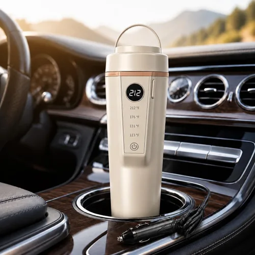 Hervidor eléctrico para automóvil de 12 V/24 V de doble voltaje, hervidor eléctrico portátil de viaje para viajes por carretera, mini caldera de