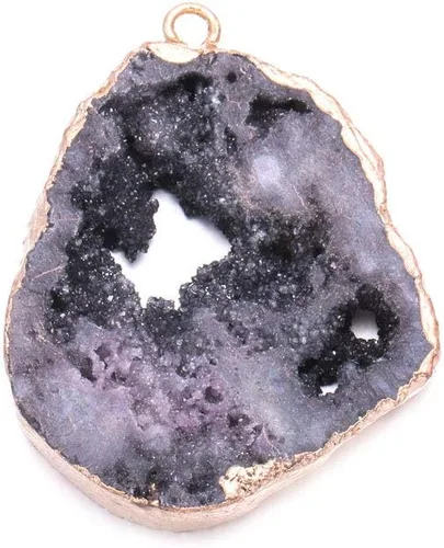 Miniatura 3 de 5 dijes naturales de ágata irregular, geoda, cuarzo, cristal druzy, colgante para collares, fabricación de joyas