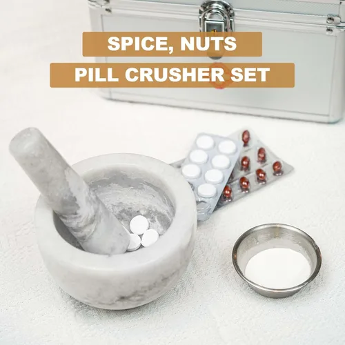 Miniatura 6 de Koville Juego de Mortero y Maja de Mármol, Tazón Triturador de 5"-1.5 Tazas para Guacamole, Salsa, Triturador de Pastillas, Especias, Hierbas, Ajo