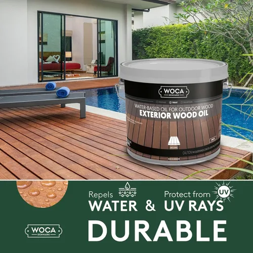 Miniatura 3 de WOCA Comprobador de aceite de madera exterior de Dinamarca, aceite penetrante a base de agua para superficies de madera al aire libre, muestra