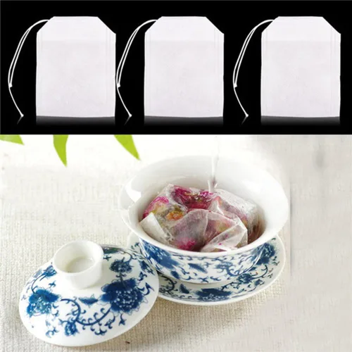 Miniatura 7 de 100 bolsas de filtro de té, telas no tejidas, bolsas de té vacías con sello de cuerda, papel de filtro, bolsas de té sueltas