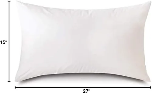 Miniatura 7 de Almohada rectangular de plumón sintético hipoalergénico de 15 x 27 pulgadas, funda de 100% algodón batista, nunca empacada al vacío, fabricada