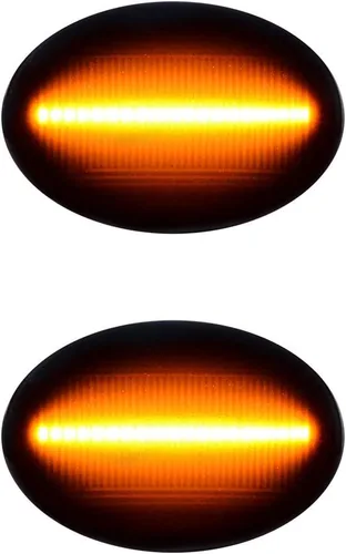 Miniatura 4 de Corp - Juego de 2 luces LED redondas y 4 piezas curvadas (2 delanteras + 2 traseras delanteras) para guardabarros laterales indicadores