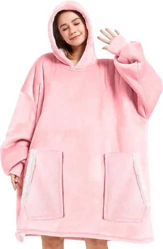 Miniatura 10 de Manta con capucha, regalos para adultos, mamá, mujeres y hombres, sudadera con capucha mullida de gran tamaño, acogedora sudadera con capucha