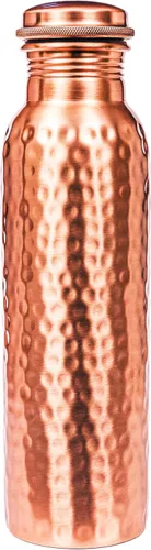 Miniatura 13 de Alpha Living Home Pure Copper Water Bottle Set of 3 - Handcrafted Drinking Bottles with Hammered, Diamond & Honeycomb Design - Leak Proof Wide Mouth