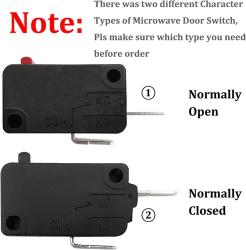 Miniatura 7 de Pieza de repuesto para interruptor de puerta de horno de microondas, 16A 125VAC, KW3AT-16 (compatible con KW3A-16), normalmente cerrado, 1 unidad