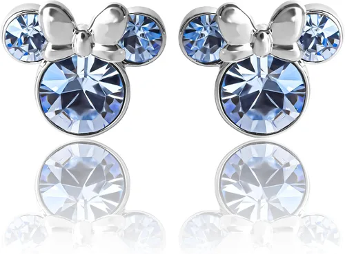 Miniatura 4 de Disney - Aretes tipo dormilona con diseño de Minnie Mouse para mujer, joyería de piedras natales