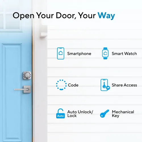Miniatura 3 de ULTRALOQ U-Bolt - Cerradura inteligente WiFi 5 en 1 con sensor de puerta, cerradura inteligente con cerrojo de puerta WiFi, control remoto