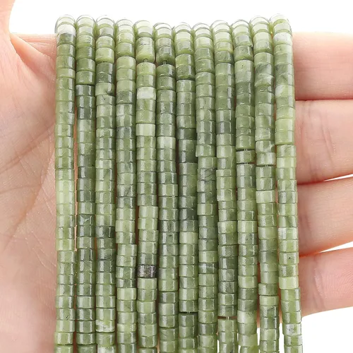 Miniatura 38 de BONNY BOXX 150 piezas de cuentas espaciadoras de jade blanco natural, cuentas sueltas semipreciosas planas redondas de jade heishi para hacer joyas