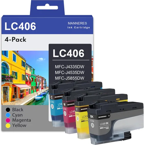 LC406 - Cartuchos de tinta para impresora Brother (paquete de 4 unidades), repuesto compatible para cartuchos de tinta Brother LC406XL LC 406 406XL