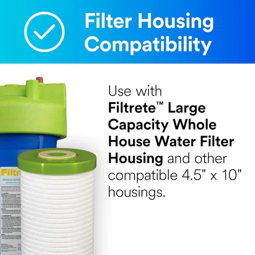 Miniatura 2 de Filtrete Filtro de agua de repuesto ranurado para toda la casa de gran capacidad 4WH-HDGR-F01, paquete de 1, para uso con sistema 3WH-HD-S01