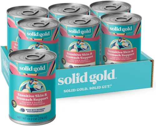 Miniatura 22 de Solid Gold Alimento húmedo para perros con alto contenido de proteínas, ladrando en la luna, sin granos con carne de res real, lata de 6
